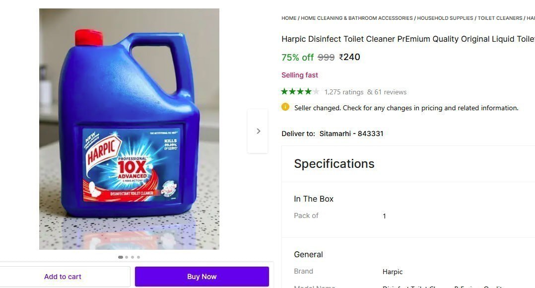 🔥  LOOT : Harpic Liquid Toilet Cleaner (5 L) @ ₹240

🔗 

More Details 👉 

📢 Join WhatsApp Deals


#DealsHeaven #LootDeals #BestDeals