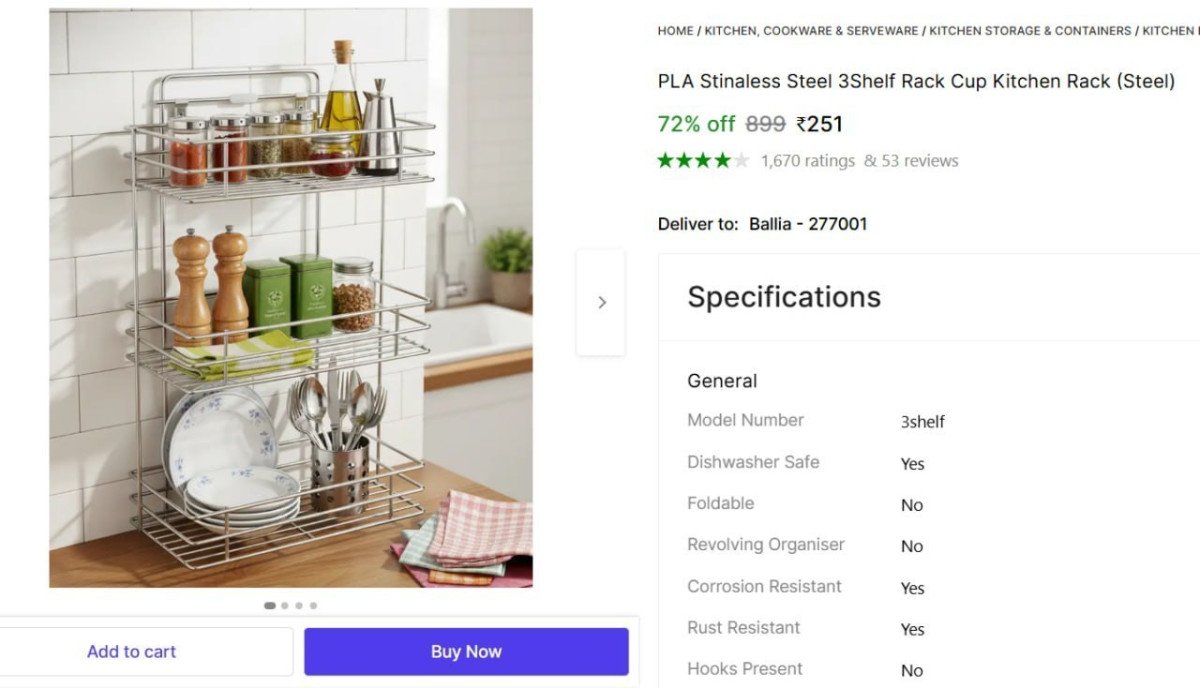 🔥  Stainless Steel 3 Shelf Rack @ ₹251

🔗 

More Details 👉 

📢 Join WhatsApp Deals


#DealsHeaven #LootDeals #BestDeals