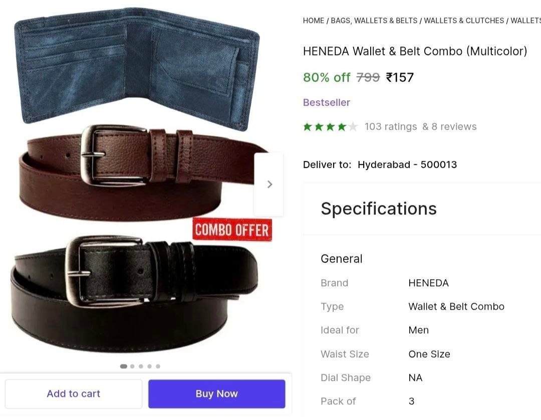 Wallet Belt Combo (pack Of 3) 157 – Best Price in India