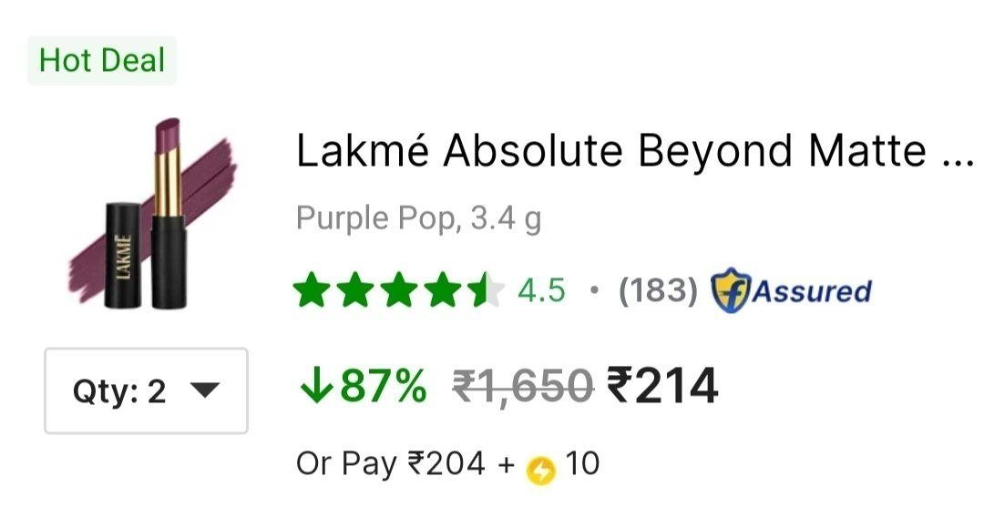 ✅ Loot : Lakme Beyond Matte Lipstick @ 107

Min 2 Qty : 

Loot : Lakme Makeup upto 90% off : 

More Details 👉 

📢 Join WhatsApp Deals


#DealsHeaven #LootDeals #BestDeals