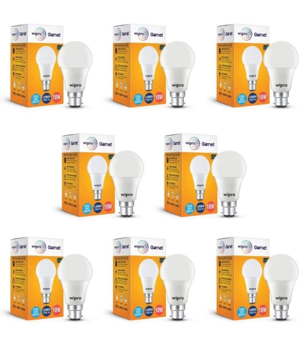 Wipro 10 W Basic Standard B22 Led Bulb (pack Of 8) 310 – Best Price in Indi