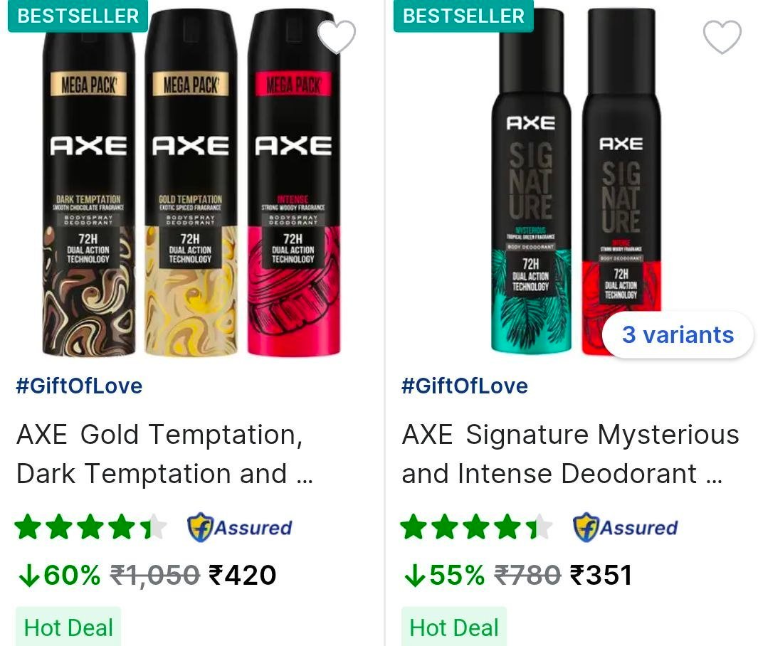 Flipkart | 🔥🔥 Upto 70% Off On Deodorants

Axe : 
Engage : 
Denver : 

More Details 👉 

📢 Join WhatsApp Deals


#DealsHeaven #LootDeals #BestDeals