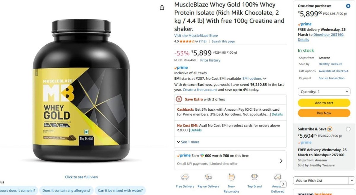 Loot For Protein user : Muscleblaze Whey Gold 2Kg + Creatine 100gms + Shaker @5899



Regular price without Combo is More than 10,000 



More Details 👉 

📢 Join WhatsApp Deals


#DealsHeaven #L...