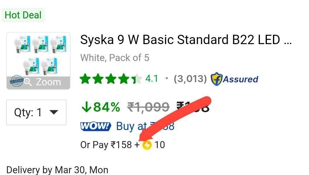 🔥Syska 9W LED Bulb Pack Of 5 @158+10 SuperCoin 

👉

More Details 👉 

📢 Join WhatsApp Deals


#DealsHeaven #LootDeals #BestDeals