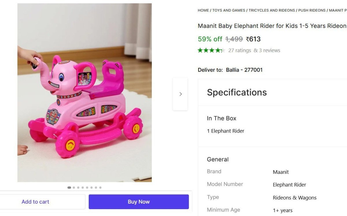 Baby Elephant Rider for Kids @ ₹613

👉

More Details 👉 

📢 Join WhatsApp Deals


#DealsHeaven #LootDeals #BestDeals