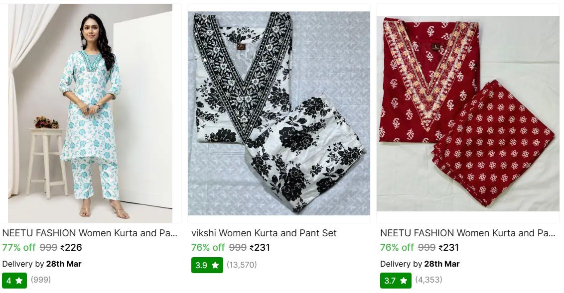 LOOT : Women Kurta Pant Set From ₹226

👉

More Details 👉 

📢 Join WhatsApp Deals


#DealsHeaven #LootDeals #BestDeals