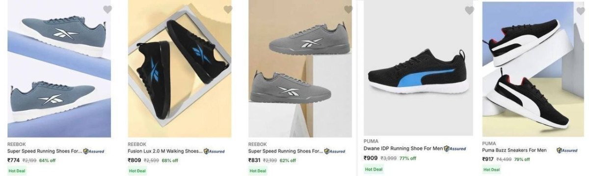 Loot Deal : Upto 85% Off On Branded Shoes. 

Puma : 
Reebok : 
Adidas : 
FILA : 
Duke : 
Wrogn : 
Hush Puppies : 
Clarks : 

Surf All Pages (Filter All Link As Per Your Need) & Loot Fast.

More Detail...