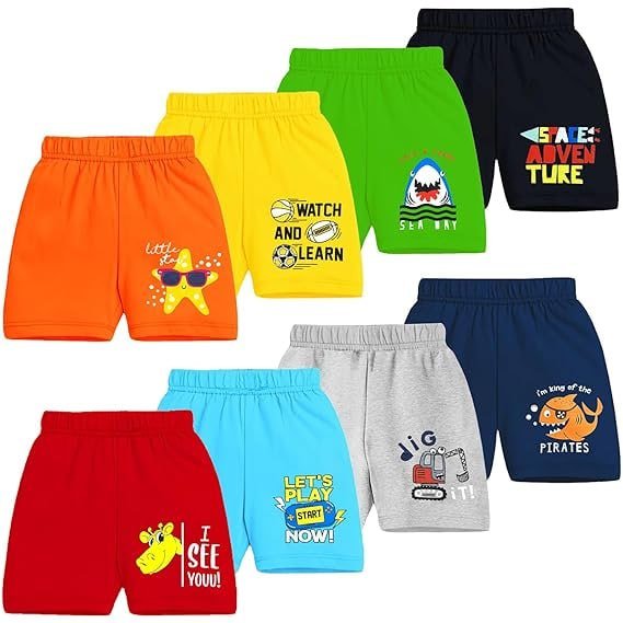 Kuchipoo Boys Regular Fit Cotton Shorts - Pack Of 