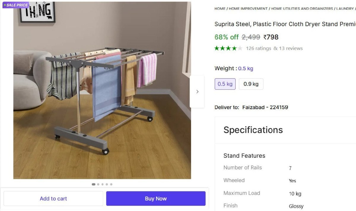 Premium Quality Cloth Drying Stand 798