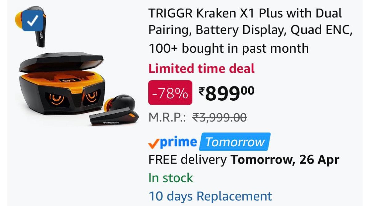 Triggr Kraken X1 Plus Bluetooth Earbuds 899