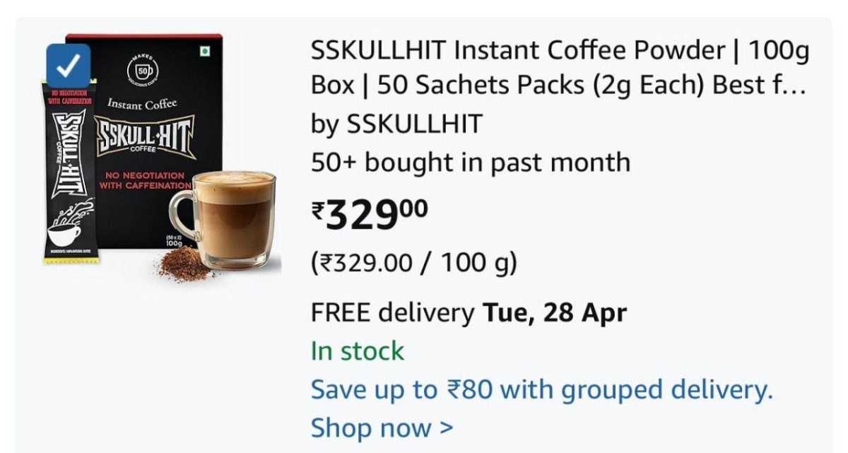 Loot Fast Sskullhit Instant Coffee Powder 100g Box