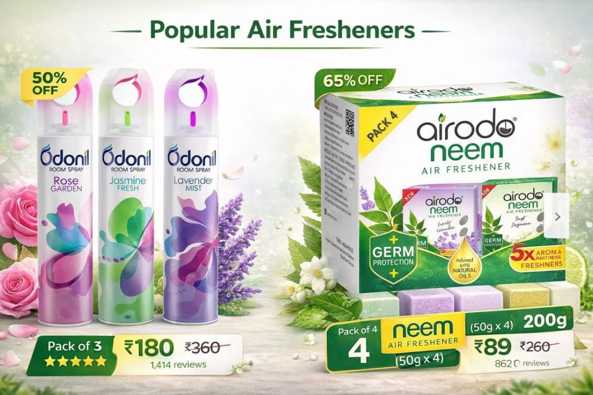 Odonil Room Freshener (3 x 150 ml) @ ₹180



Neem Bathroom Air Freshener (4 x 50 g) @ ₹89



More Details 👉 

📢 Join WhatsApp Deals


#DealsHeaven #LootDeals #BestDeals