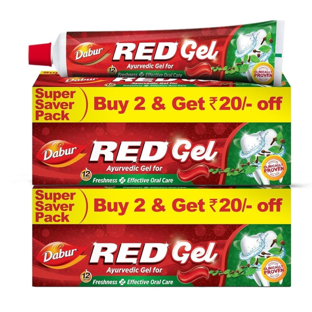 Dabur Red Gel Ayurvedic Toothpaste - 600g (150g X 