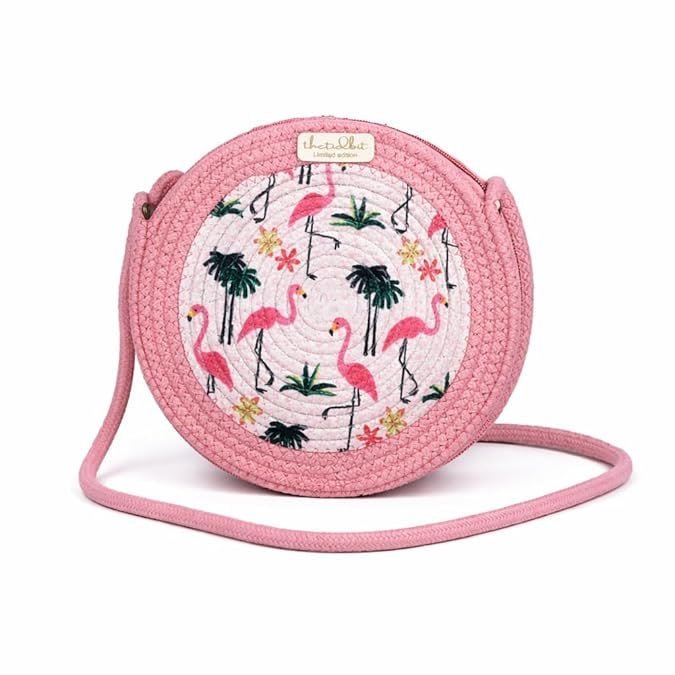 Lowest Handmade Jute Embroidered Round Sling Bag F