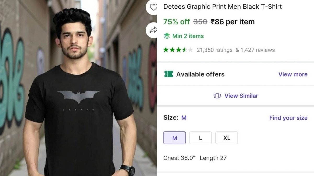 🔥Tshirt @₹86

➡️

➡️Min Buy - 2 Qty

More Details 👉 

📢 Join WhatsApp Deals


#DealsHeaven #LootDeals #BestDeals