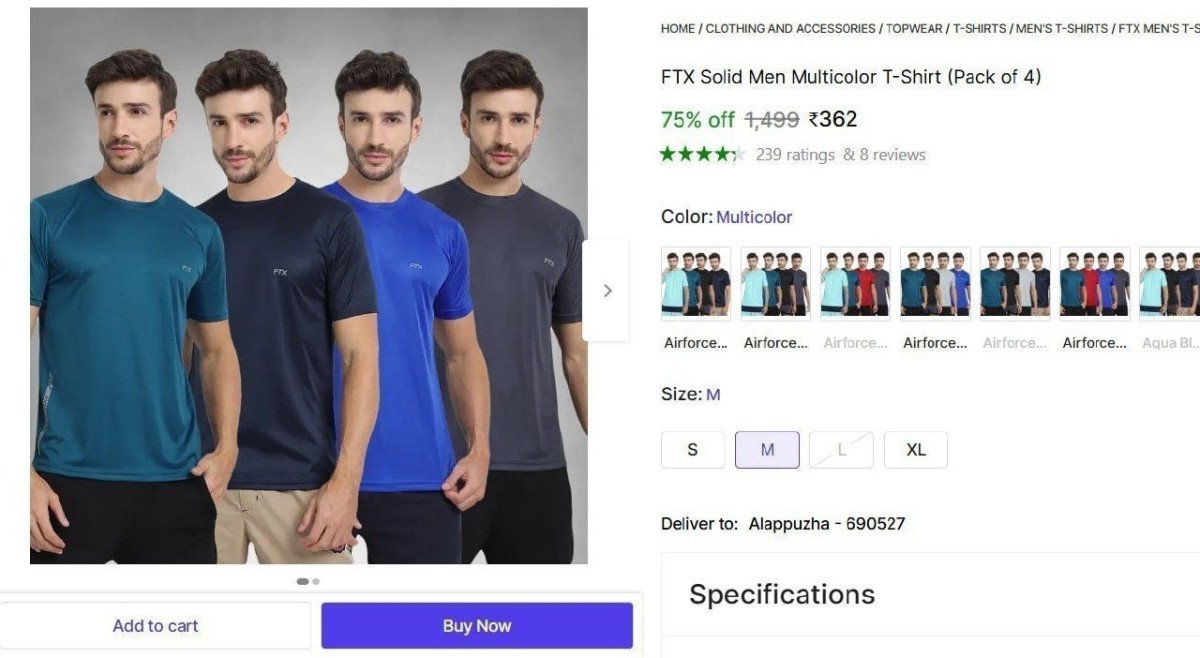 Men Multicolor T-shirt (pack Of 4) 362