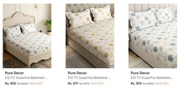 Bedsheets Mega Sale On Myntra Min 75 On Bedsheets 