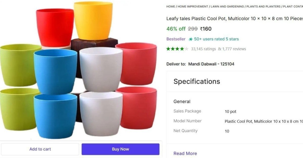 Plant Container Set (Pack of 10, Plastic) @ Rs.150

 

More Details 👉 

📢 Join WhatsApp Deals


#DealsHeaven #LootDeals #BestDeals