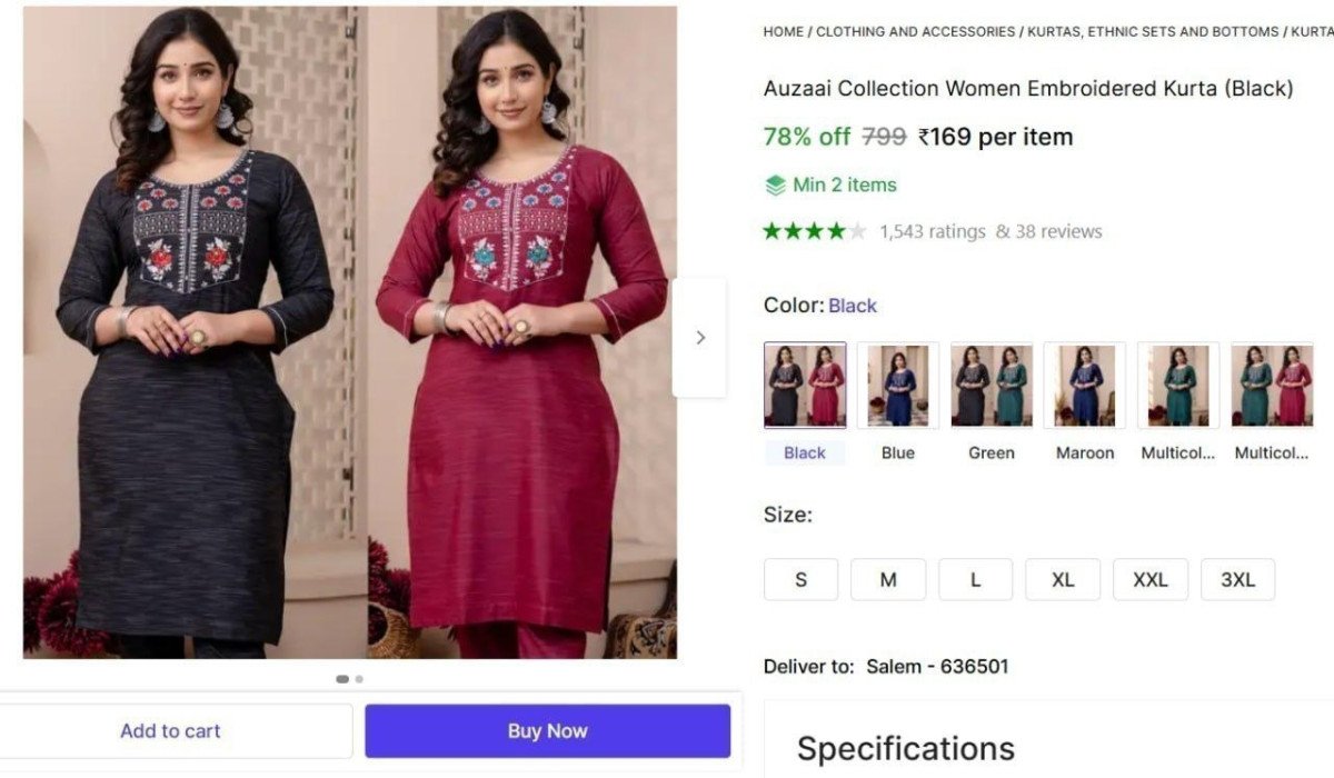 Women Embroidered Kurta @ ₹169

 

Min Buy - 2

More Details 👉 

📢 Join WhatsApp Deals


#DealsHeaven #LootDeals #BestDeals