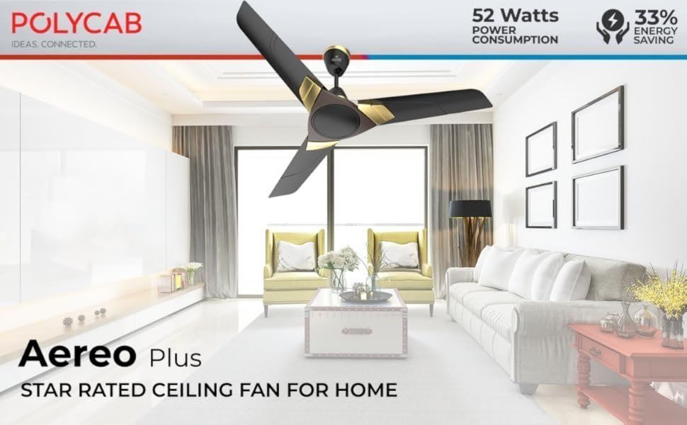 Polycab 1200mm Ceiling Fan With High-speed Air Del