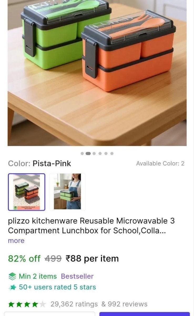 🔥 Lunch Box At @88

👉

◼️Minimum But 2 Quantity

More Details 👉 

📢 Join WhatsApp Deals


#DealsHeaven #LootDeals #BestDeals