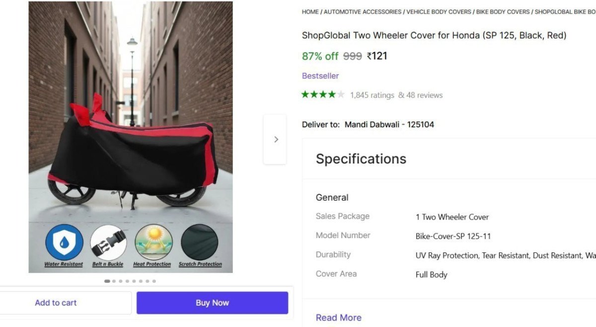 🔥  Two Wheeler Cover for Honda @ ₹121

 🔗 

More Details 👉 

📢 Join WhatsApp Deals


#DealsHeaven #LootDeals #BestDeals