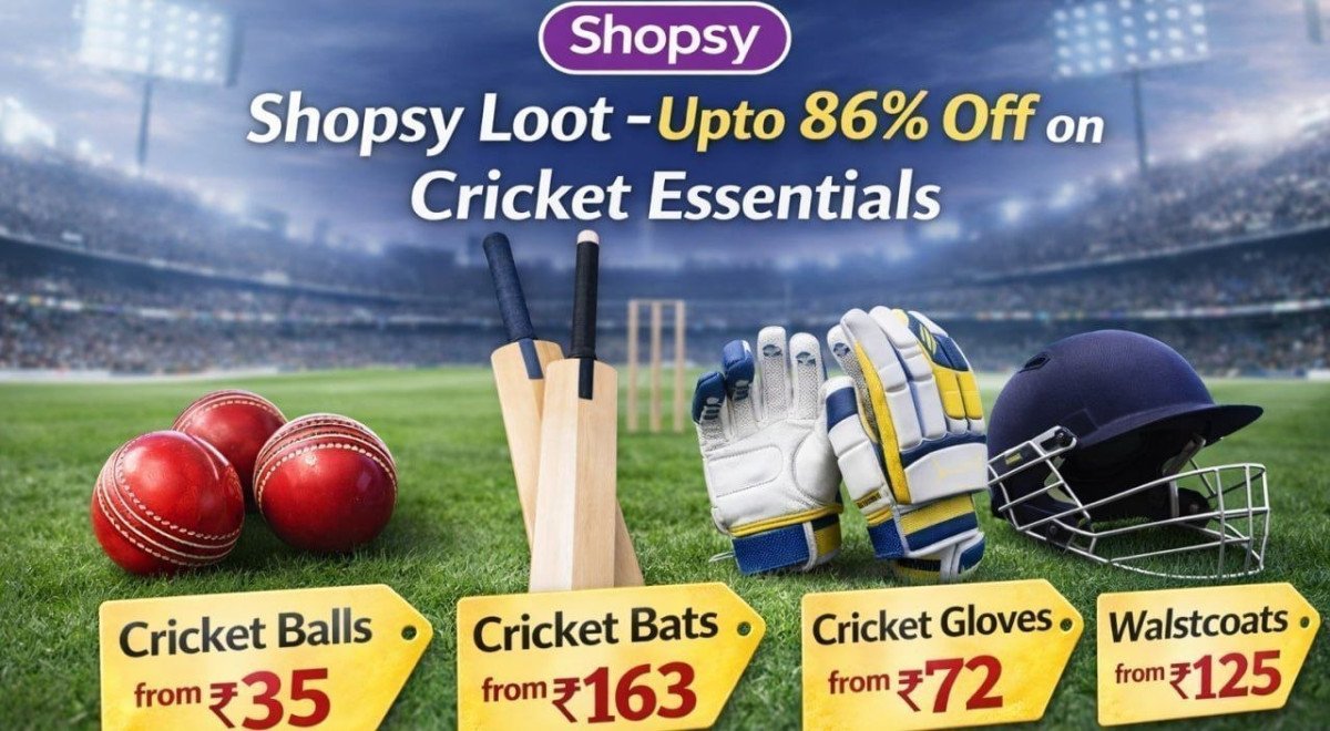 🔥  Shopsy Loot Deals 

Cricket Balls from ₹35
🔗 

Cricket Bats from ₹163
🔗 

Cricket Gloves from ₹72
🔗 

Cricket Helmets from ₹125
🔗 

Sort Low To High | Check Min Buy Qnty
...