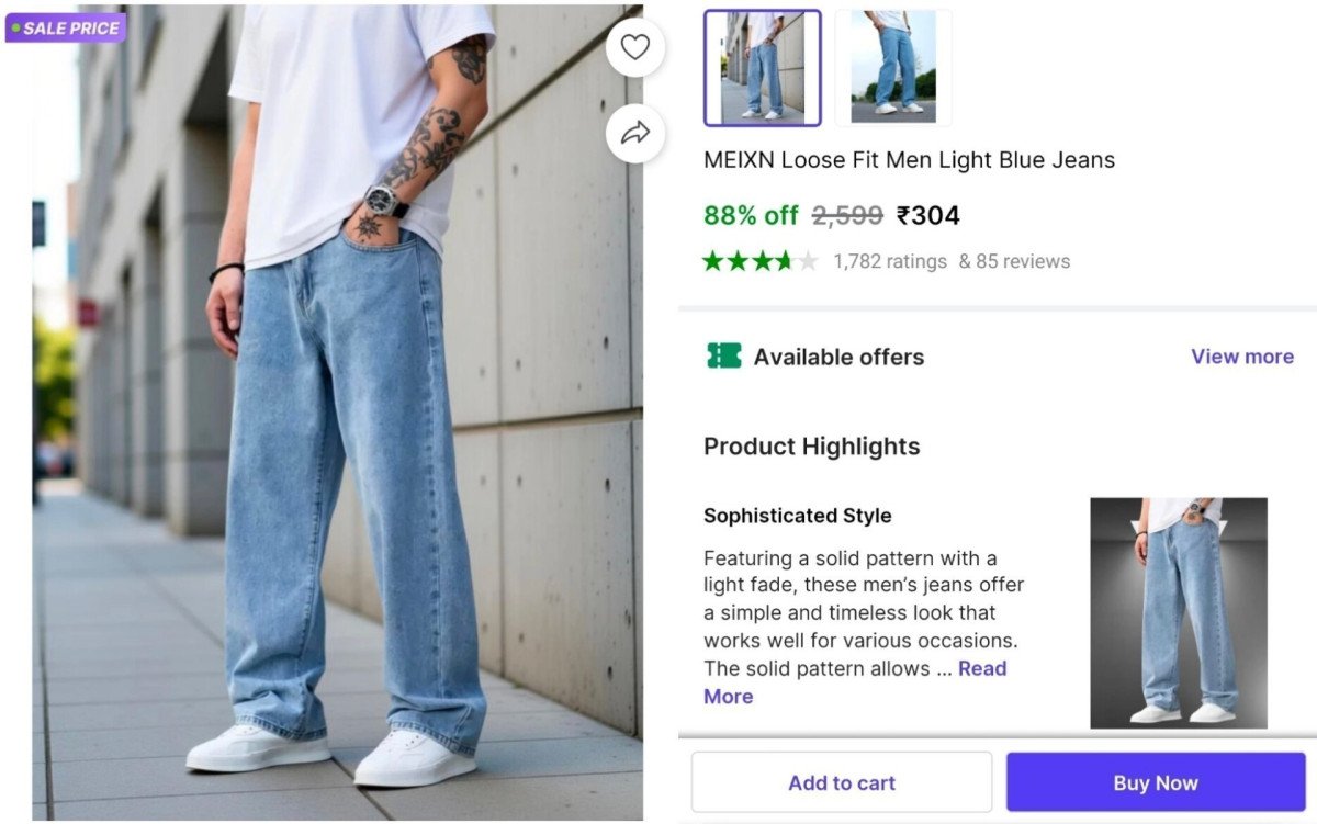 🔥  Men's Loose Fit Jeans at ₹304

🔗 

Select Size : 32 or 34

More Details 👉 

📢 Join WhatsApp Deals


#DealsHeaven #LootDeals #BestDeals