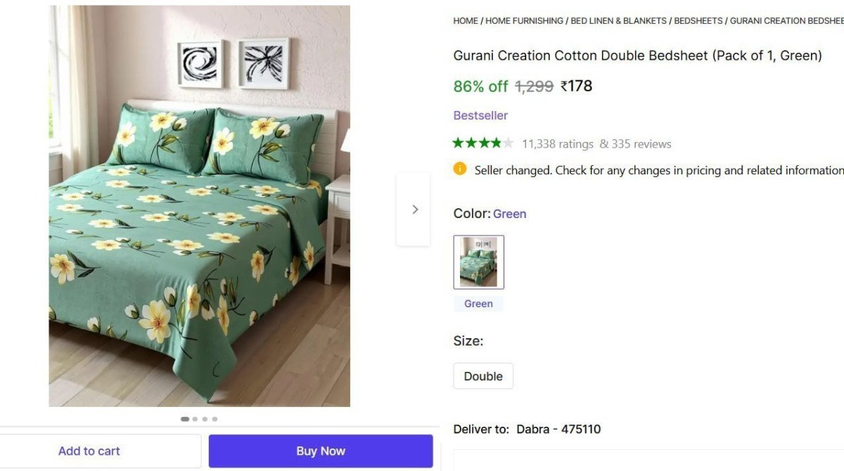 🔥  Cotton Double Bedsheet @ ₹178

🔗 

with two pillows cover

More Details 👉 

📢 Join WhatsApp Deals


#DealsHeaven #LootDeals #BestDeals