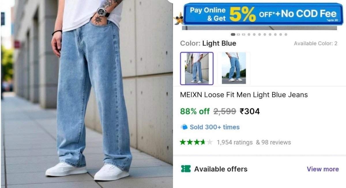 🔥Men Baggy Jean's @₹304

➡️

✅Size - 32 & 34 | Other Size Price ₹498

More Details 👉 

📢 Join WhatsApp Deals


#DealsHeaven #LootDeals #BestDeals