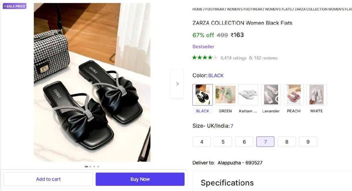 Women Black Flats 163