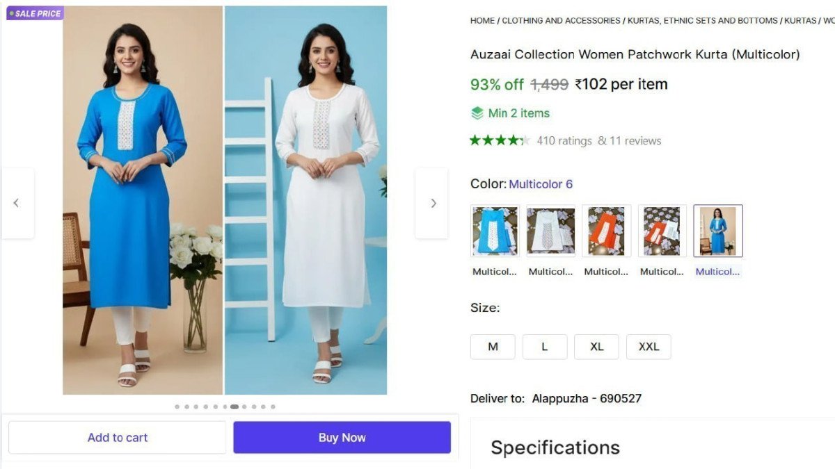 Women Patchwork Kurta (multicolor) At 102