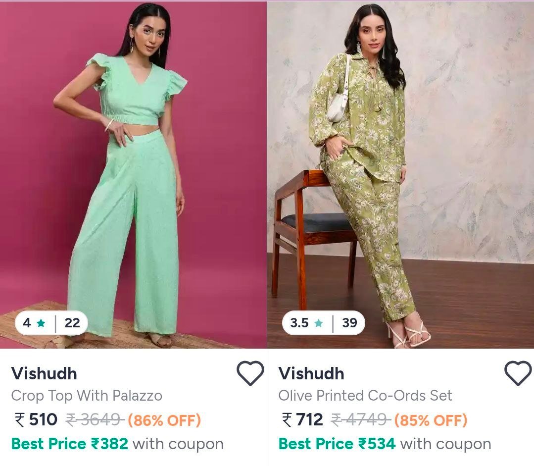 Myntra - Upto 90% Off On Vishudh Women's Clothing.



Co-Ords 
Kurtas 
Trousers 
Tops 

More Details 👉 

📢 Join WhatsApp Deals


#DealsHeaven #LootDeals #BestDeals