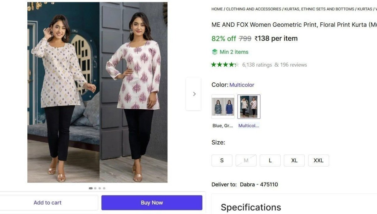 Women Geometric Print, Floral Print Kurta  (Multicolor) @ Rs.138

 

Min. 2 Qty

More Details 👉 

📢 Join WhatsApp Deals


#DealsHeaven #LootDeals #BestDeals