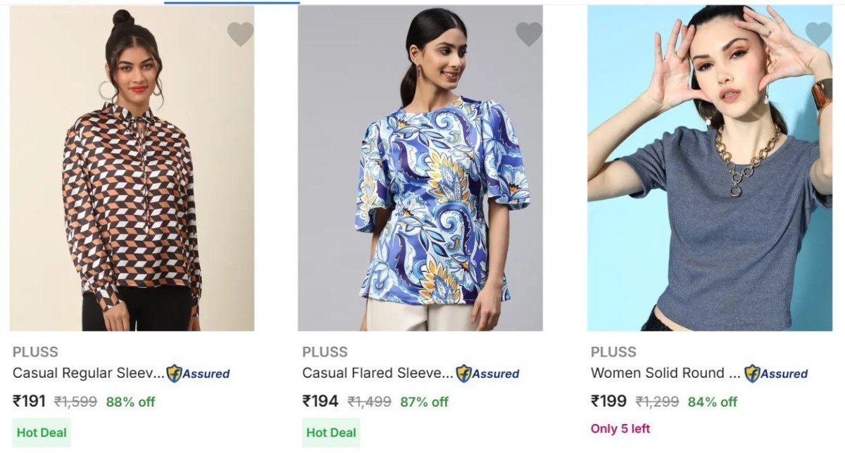 Upto 90% Off : Women's Topwear

Pluss : 
Tokyo Talkies : 
Metronaut : 
Allen Solly : 
Roadster : 

More Details 👉 

📢 Join WhatsApp Deals


#DealsHeaven #LootDeals #BestDeals
