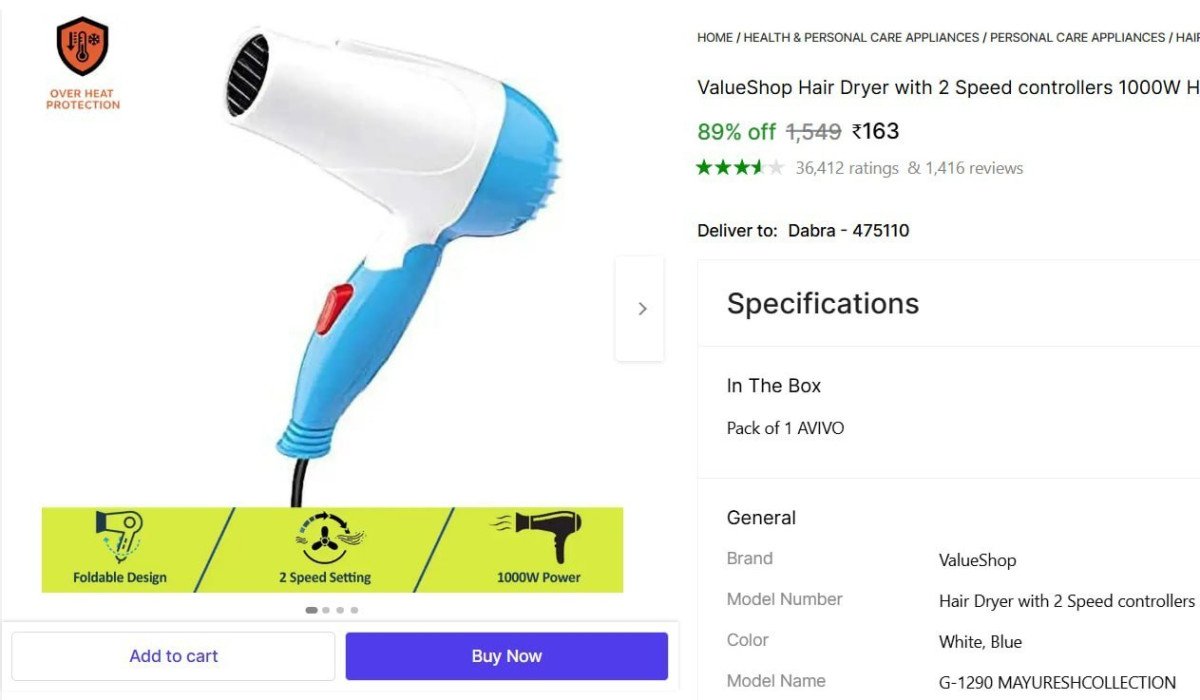 🔥  1000W Hair Dryer @ ₹163

🔗 

More Details 👉 

📢 Join WhatsApp Deals


#DealsHeaven #LootDeals #BestDeals