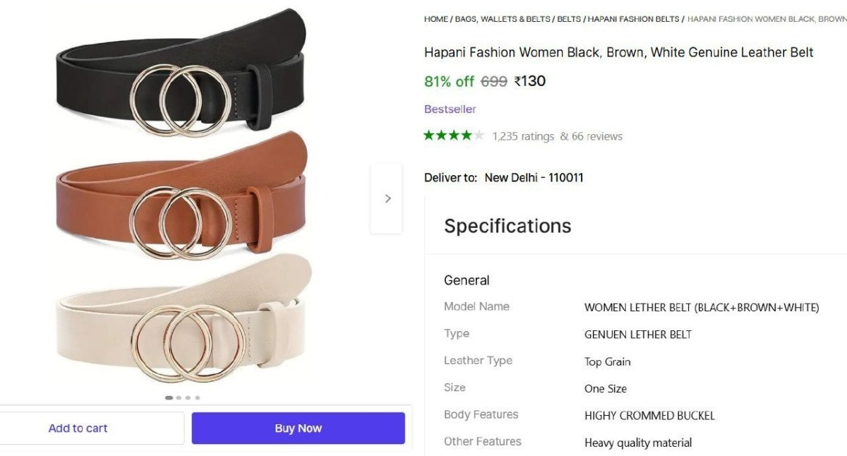 Pack Of 3 Women Belts 130men Best In India