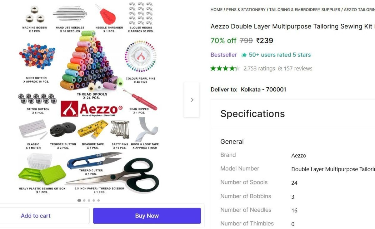 🔥  Tailoring Sewing Kit Box @ ₹239

🔗 

More Details 👉 

📢 Join WhatsApp Deals


#DealsHeaven #LootDeals #BestDeals