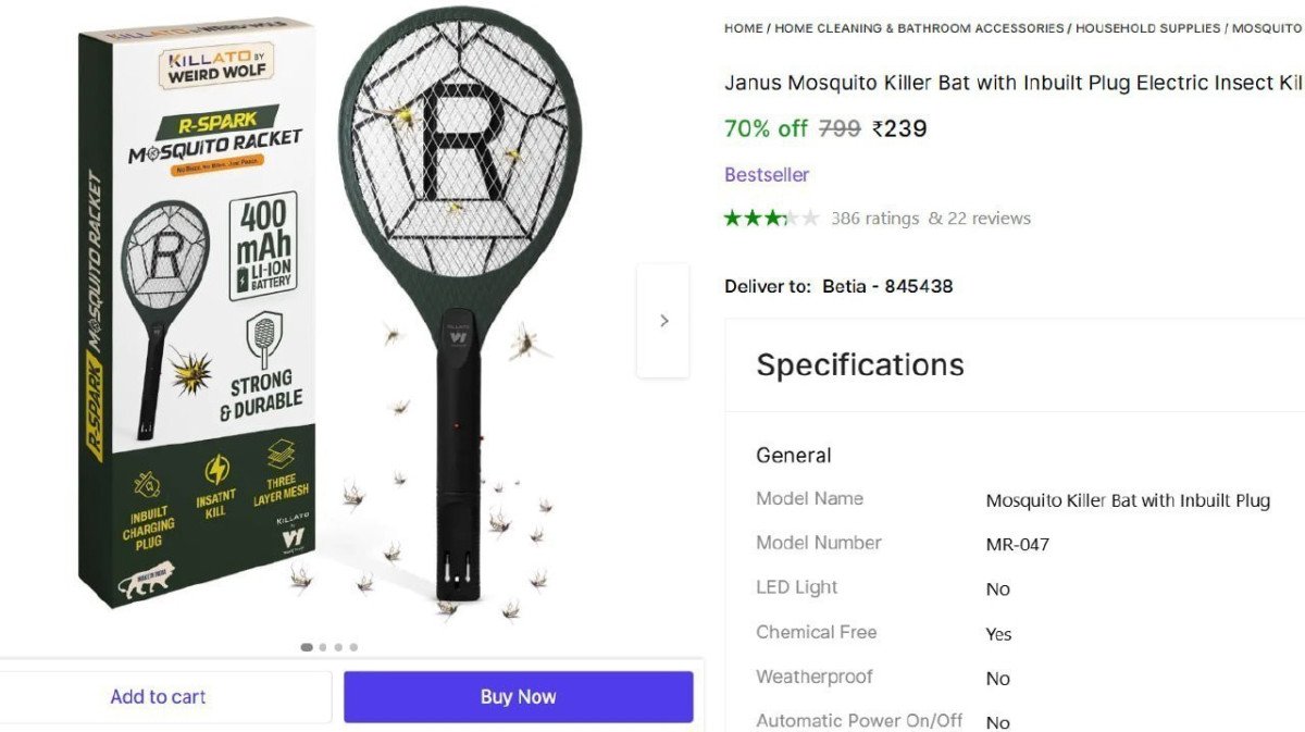 Mosquito Killer Bat 239 Best In India