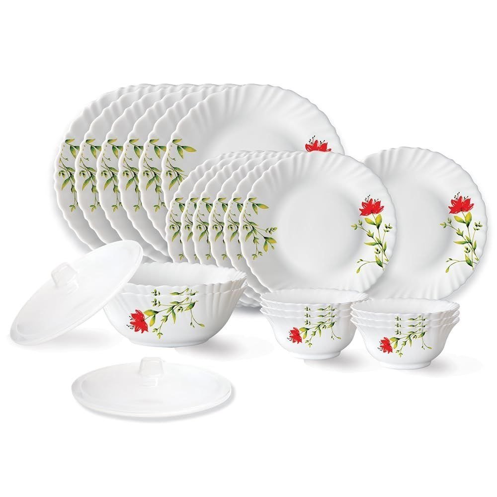 Grab 1 198larah By Borosil Opalware Dinner Set 23 Pieces For Family Of 6 Be