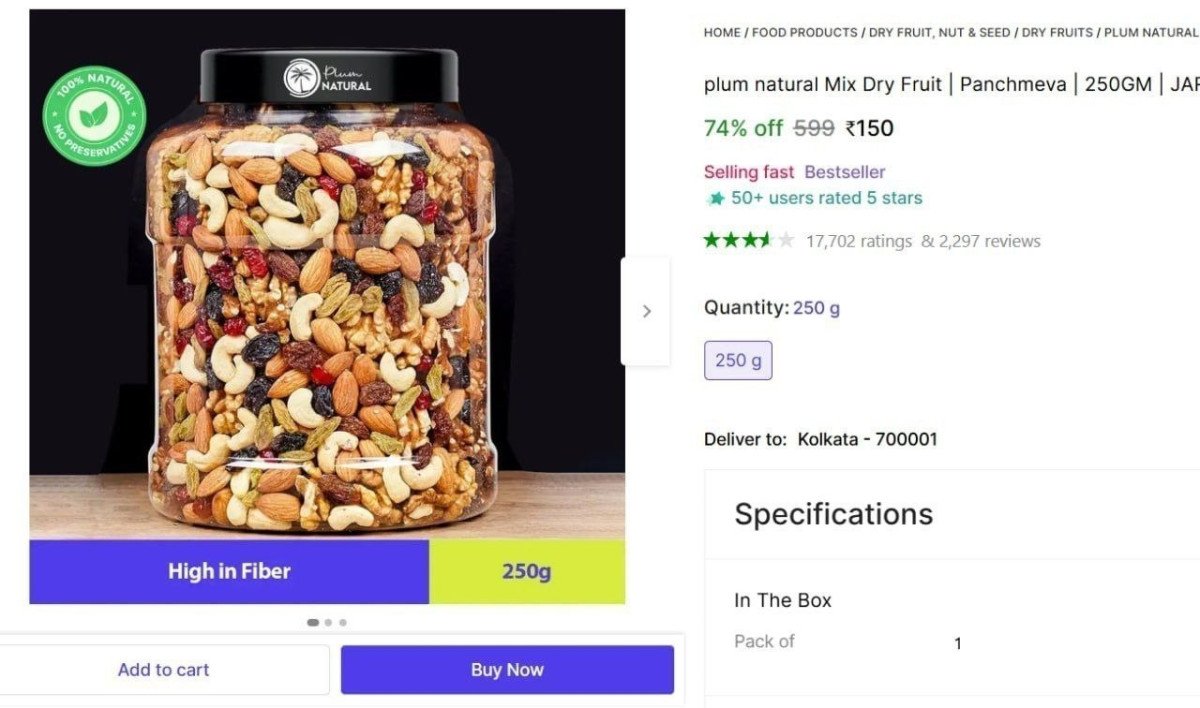 Plum Natural Mix Dry Fruit 250g @ Rs.150

 

More Details 👉 

📢 Join WhatsApp Deals


#DealsHeaven #LootDeals #BestDeals