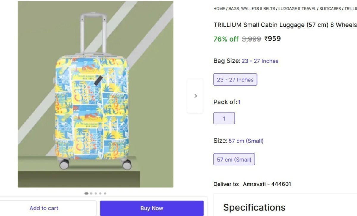 🔥  8 Wheel Hard Case Travel Luggage @ ₹959

🔗 

More : 🔗 

More Details 👉 

📢 Join WhatsApp Deals


#DealsHeaven #LootDeals #BestDeals