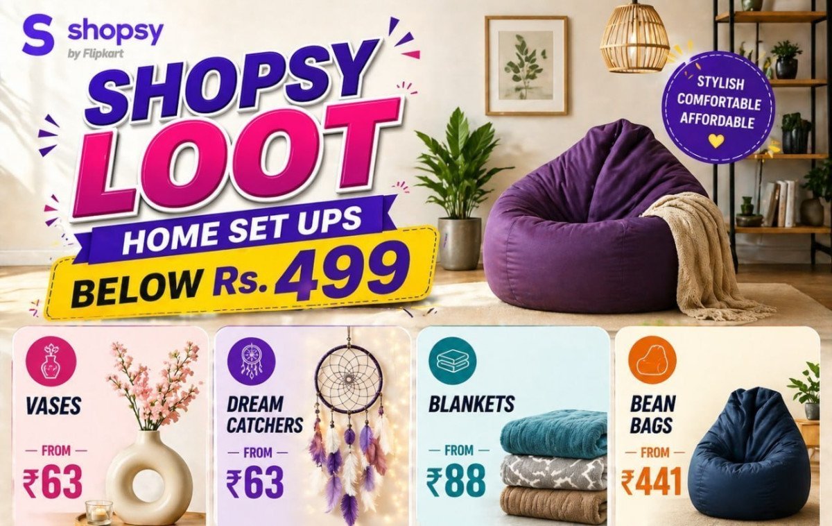 Shopsy Loot - Home Set Ups Below Rs 499 Vases From 63- Dream Catchers From 63 - Blankets From 88 - Bean Bags From 441- Best In India