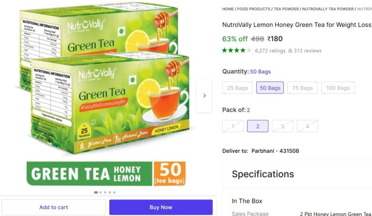 Lemon Green Tea (50 Bags) At 180 Best In India