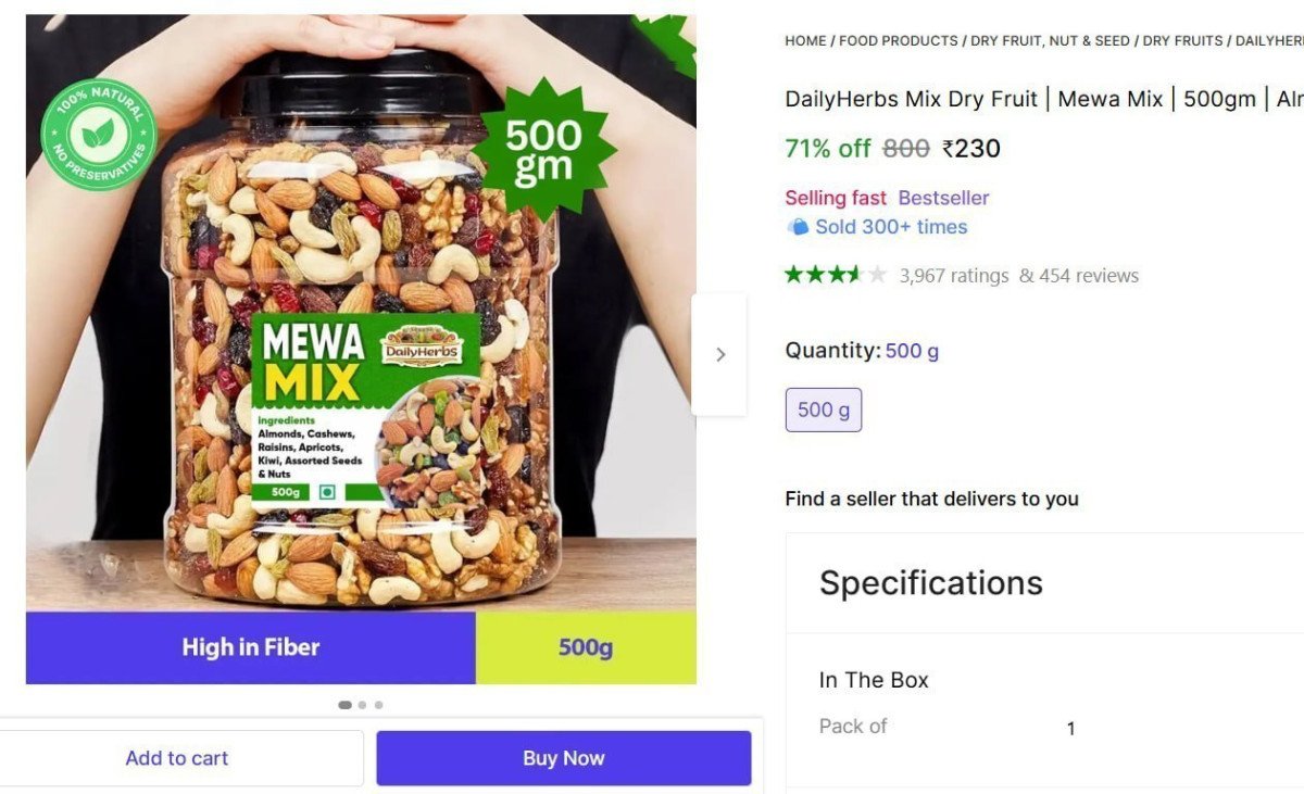 🔥  DailyHerbs Mix Dry Fruit (1 x 500 g) @ Rs.230

🔗 

More Details 👉 

📢 Join WhatsApp Deals


#DealsHeaven #LootDeals #BestDeals