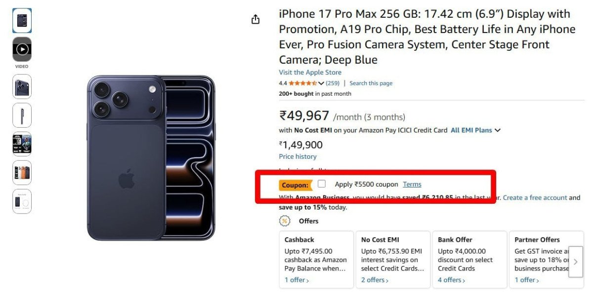 Apply ₹5500 Off Coupon | iPhone 17 Pro Max 256 GB



More Details 👉 

📢 Join WhatsApp Deals


#DealsHeaven #LootDeals #BestDeals