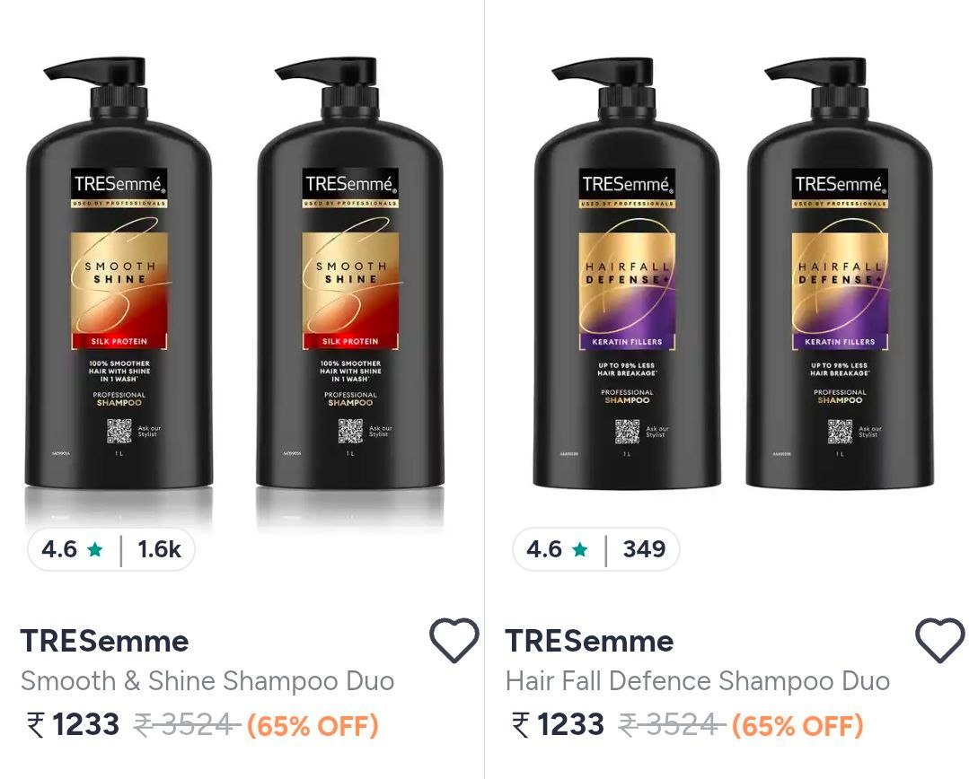 Myntra : Upto 70% Off On Hair Care.

Dove : 
Tresemme : 
LOr
