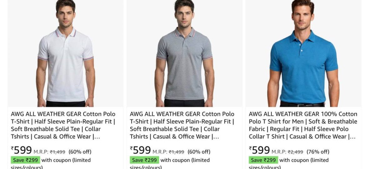 299 Apply coupon 🔥🔥

💥AWG ALL WEATHER GEAR Cotton Polo T-Shirt | Half Sleeve Plain-Regular Fit 

🔗

More Details 👉 

📢 Join WhatsApp Deals


#DealsHeaven #LootDeals #BestDeals