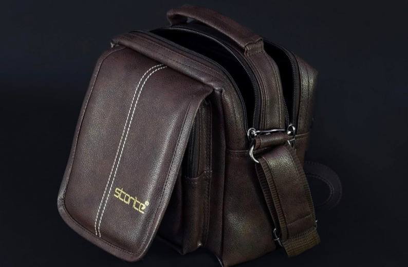 💥Storite 8 Inch Stylish Pu Leather Multi-Pocket Small Sli