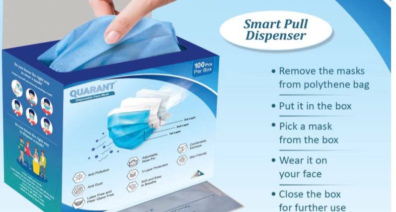 💥QUARANT Melt Blown - SMMS Fabric 3 Ply (Blue, Pack of 10